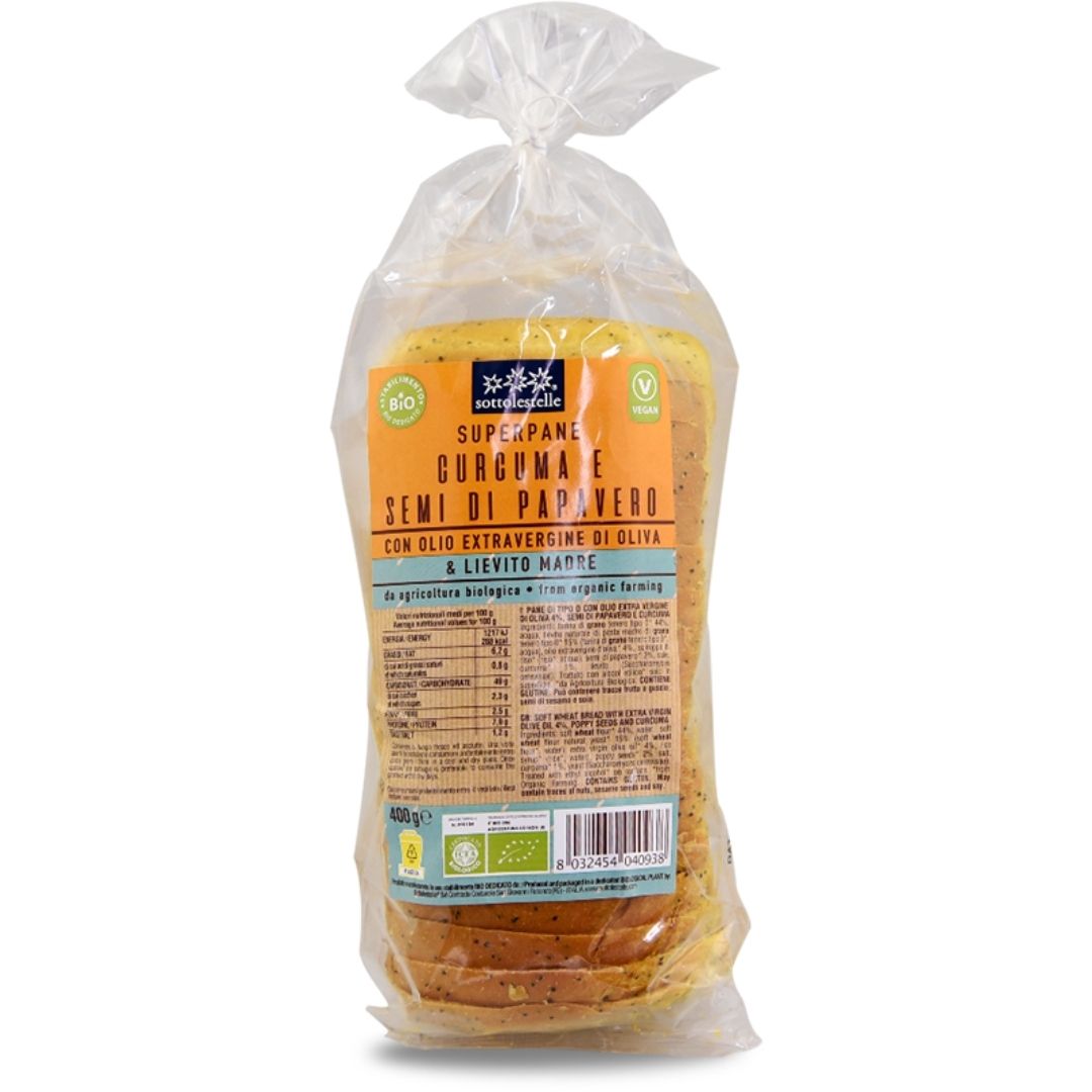 SUPERPANE CON  CURCUMA E SEMI DI PAPAVERO SOTTOLESTELLE